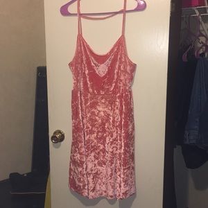 Pink velvet dress